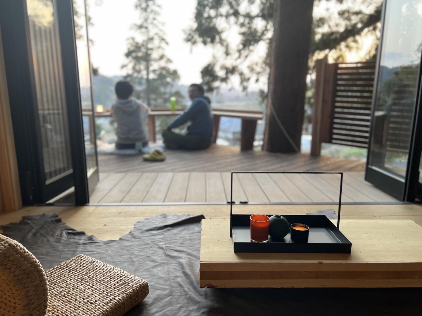 Treehouse balcony overlooking the forest